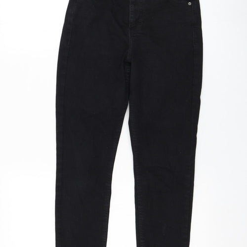 Topshop Womens Black  Cotton Skinny Jeans Size 26 in L30 in Regular Zip