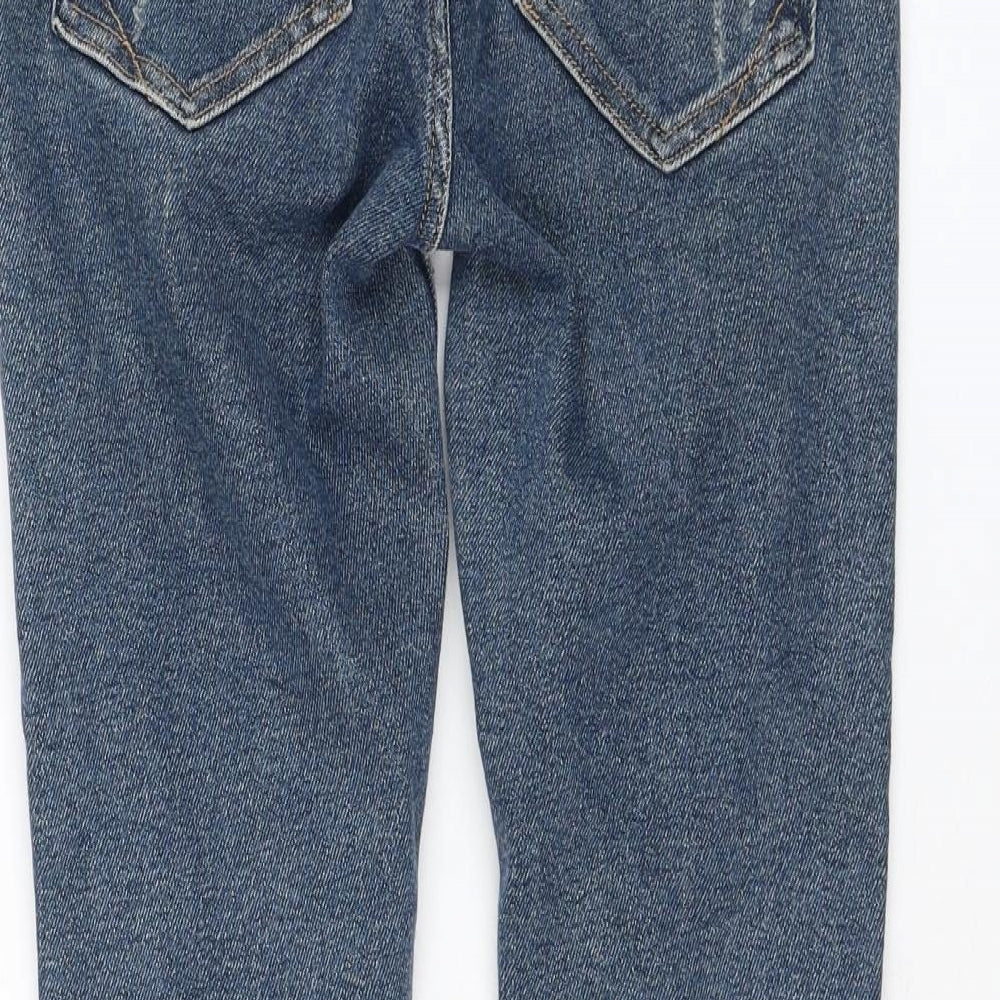 River Island Womens Blue  Cotton Straight Jeans Size 8 L25 in Regular Zip