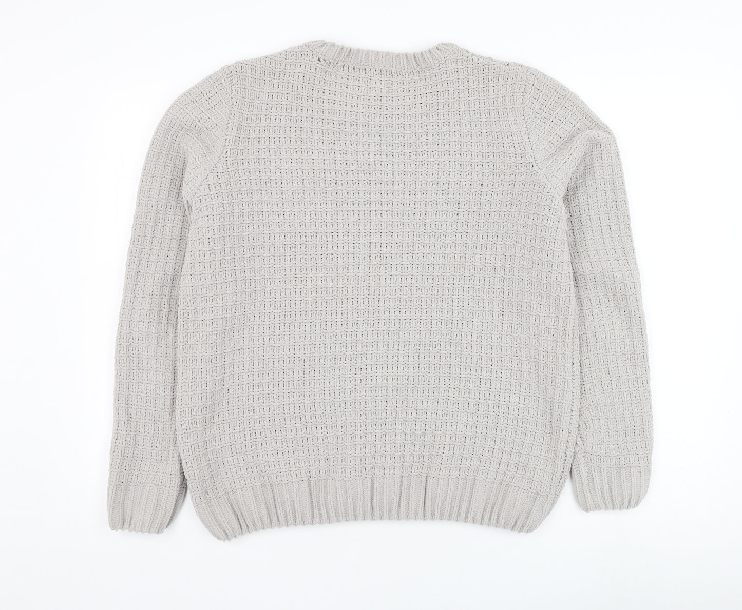River Island Womens Grey Round Neck  Polyester Pullover Jumper Size M