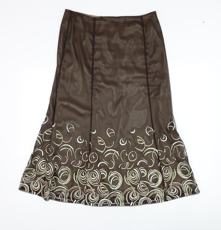 MINUET Womens Green  Polyester Straight & Pencil Skirt Size 14   Zip