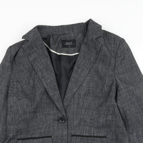 Papaya Womens Grey   Jacket Blazer Size 12  Button