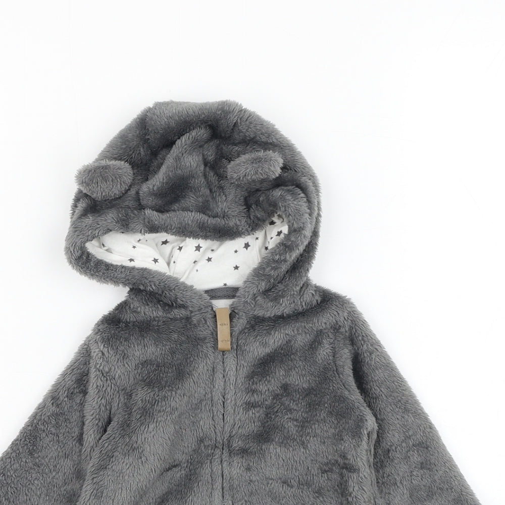 F&F Baby Grey  Polyester Full Zip Jumper Size 0-3 Months  Zip