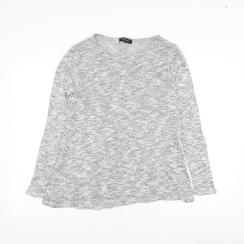 New Look Womens Grey Round Neck  Viscose Pullover Jumper Size 8