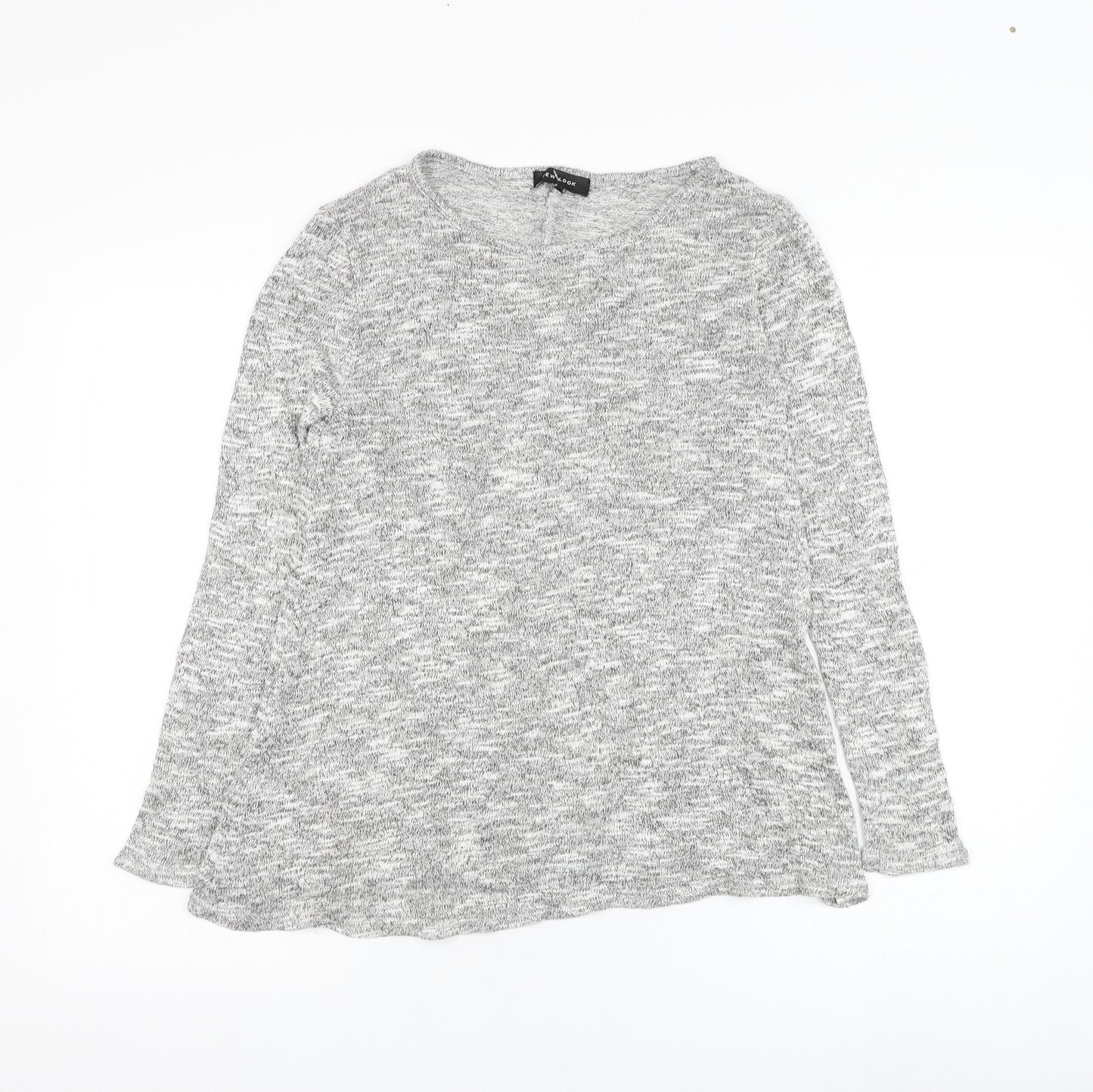New Look Womens Grey Round Neck  Viscose Pullover Jumper Size 8