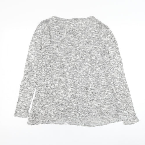 New Look Womens Grey Round Neck  Viscose Pullover Jumper Size 8