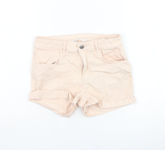 H&M Girls Pink  Cotton Bermuda Shorts Size 12-13 Years  Regular Zip