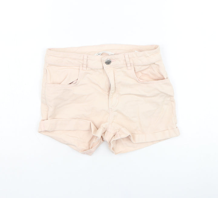 H&M Girls Pink  Cotton Bermuda Shorts Size 12-13 Years  Regular Zip