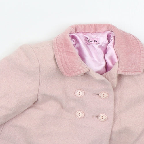 BHS Girls Pink   Pea Coat Coat Size 12-18 Months   Button