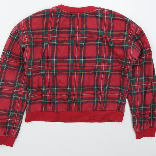 H&M Girls Red Check Cotton Pullover Sweatshirt Size 11-12 Years  Pullover - Ski Club Vermont