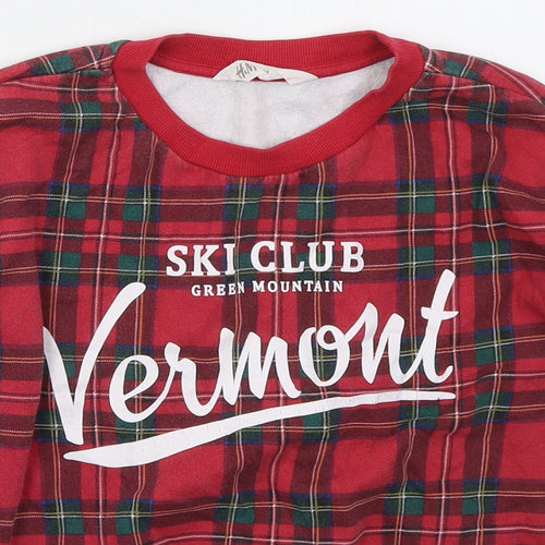 H&M Girls Red Check Cotton Pullover Sweatshirt Size 11-12 Years  Pullover - Ski Club Vermont