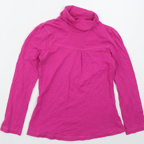 YFK Girls Pink  Cotton Basic T-Shirt Size 10 Years Roll Neck Pullover