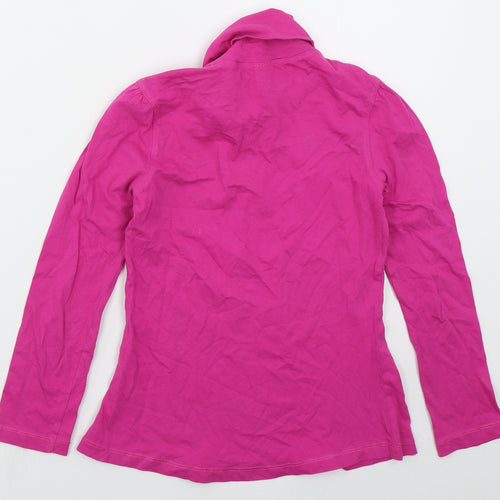 YFK Girls Pink  Cotton Basic T-Shirt Size 10 Years Roll Neck Pullover