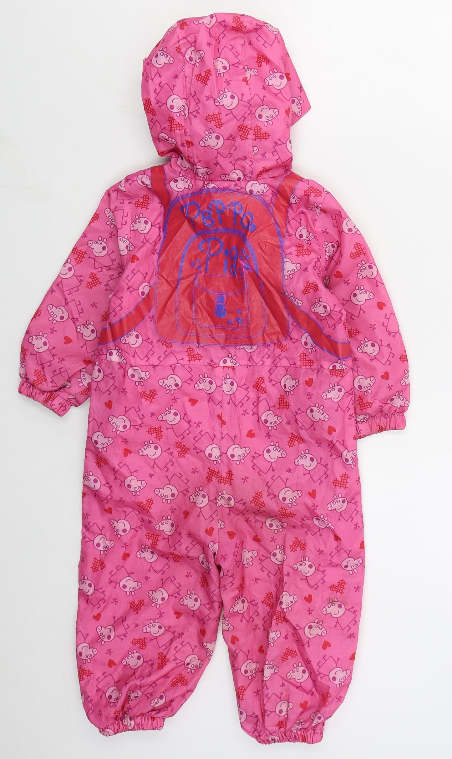 Debenhams Girls Pink   Basic Coat Coat Size 18-24 Months   Zip - Peppa Pig