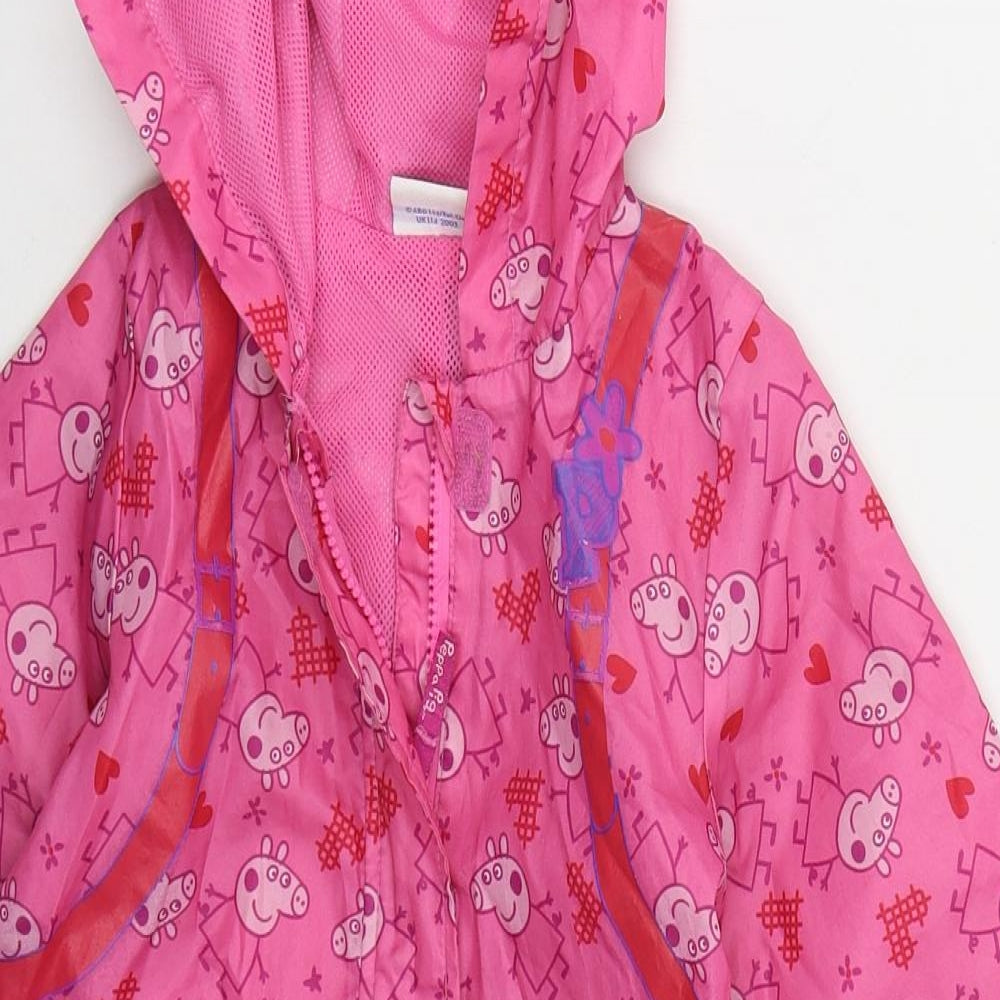 Debenhams Girls Pink   Basic Coat Coat Size 18-24 Months   Zip - Peppa Pig
