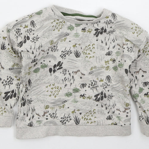 Nutmeg Boys Grey  Cotton Pullover Sweatshirt Size 2-3 Years  Pullover - Animals