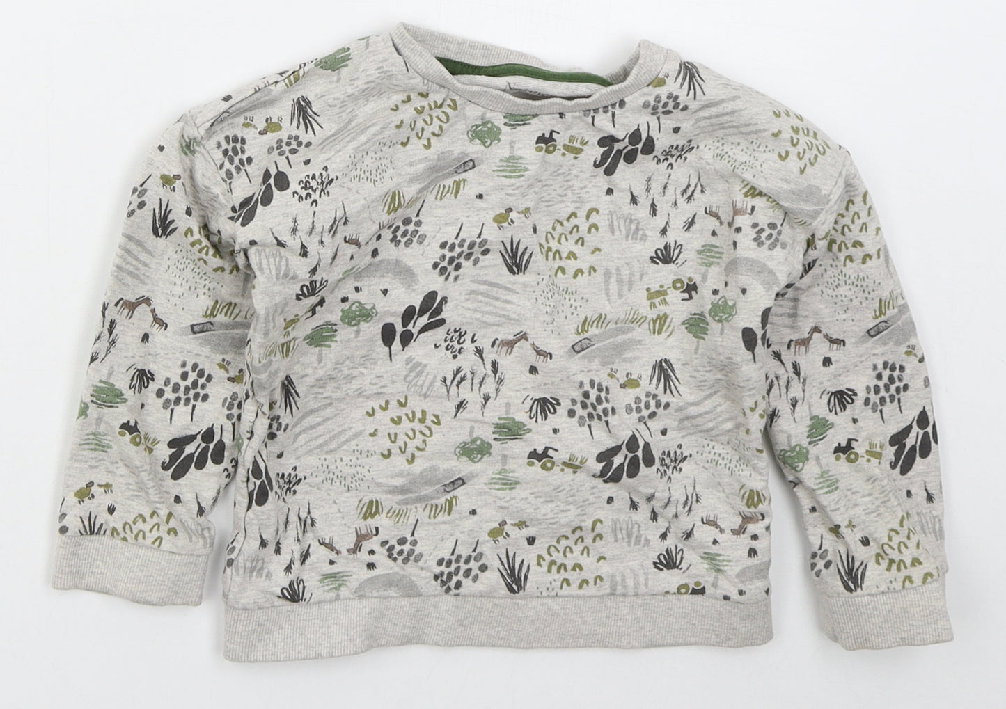 Nutmeg Boys Grey  Cotton Pullover Sweatshirt Size 2-3 Years  Pullover - Animals