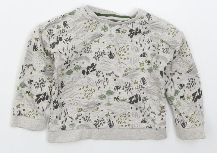 Nutmeg Boys Grey  Cotton Pullover Sweatshirt Size 2-3 Years  Pullover - Animals