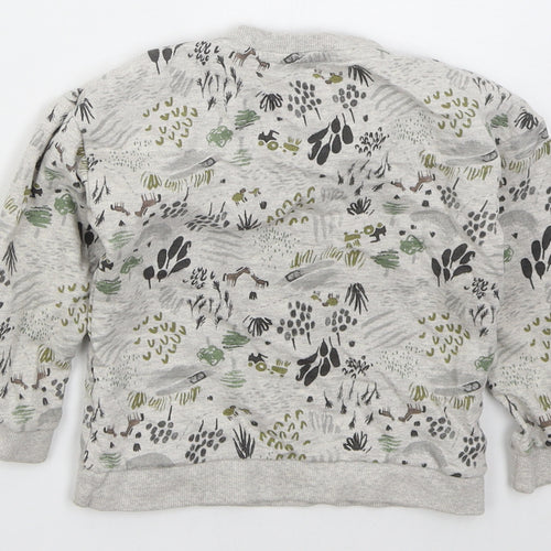 Nutmeg Boys Grey  Cotton Pullover Sweatshirt Size 2-3 Years  Pullover - Animals