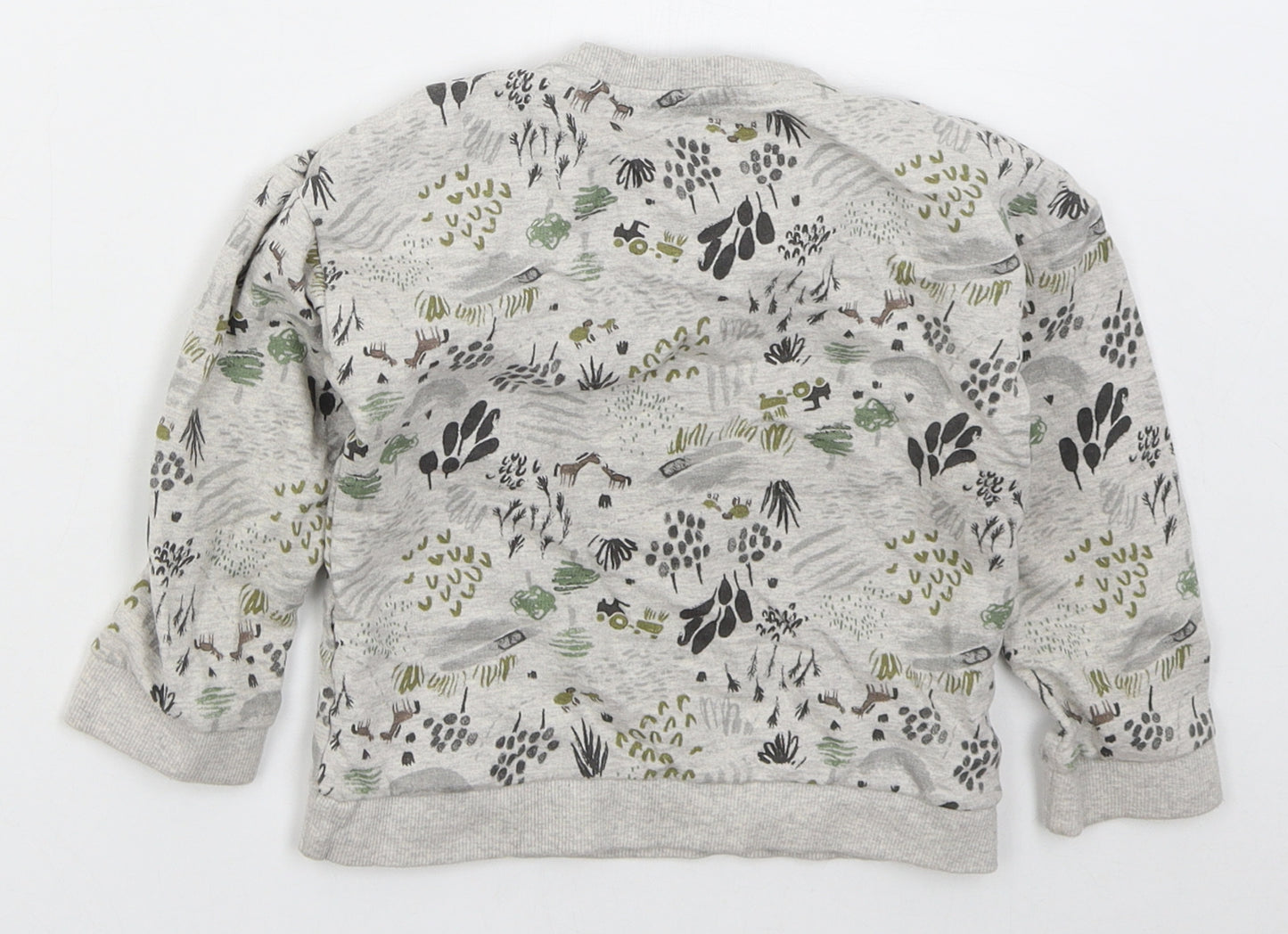 Nutmeg Boys Grey  Cotton Pullover Sweatshirt Size 2-3 Years  Pullover - Animals