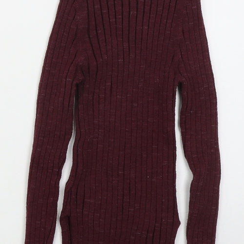 Topshop Womens Purple Mock Neck  Viscose Pullover Jumper Size M