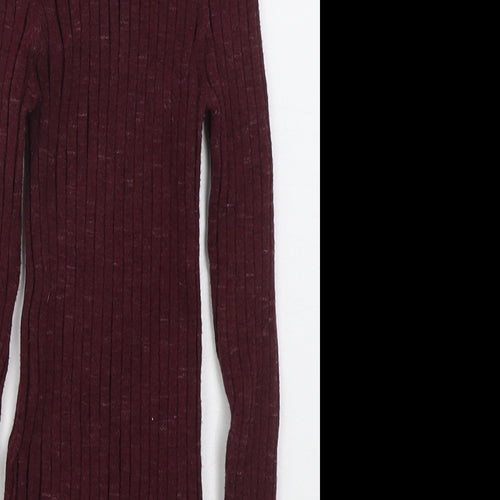 Topshop Womens Purple Mock Neck  Viscose Pullover Jumper Size M