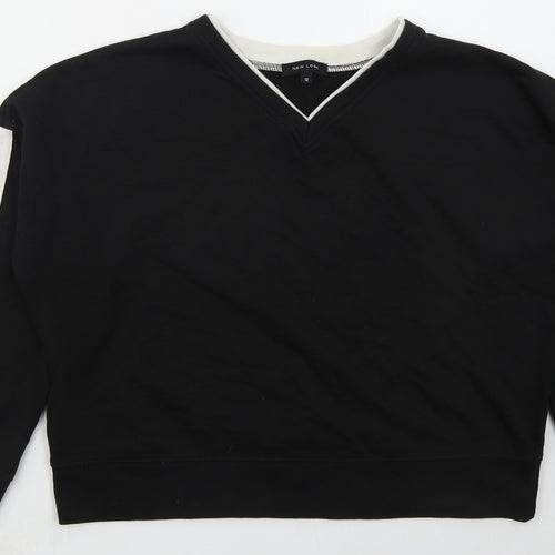 New Look Womens Black  Cotton Pullover Sweatshirt Size 12  Pullover
