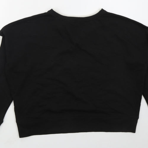 New Look Womens Black  Cotton Pullover Sweatshirt Size 12  Pullover