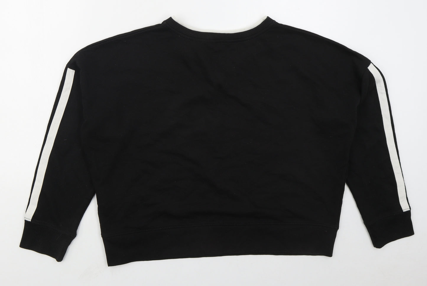 New Look Womens Black  Cotton Pullover Sweatshirt Size 12  Pullover