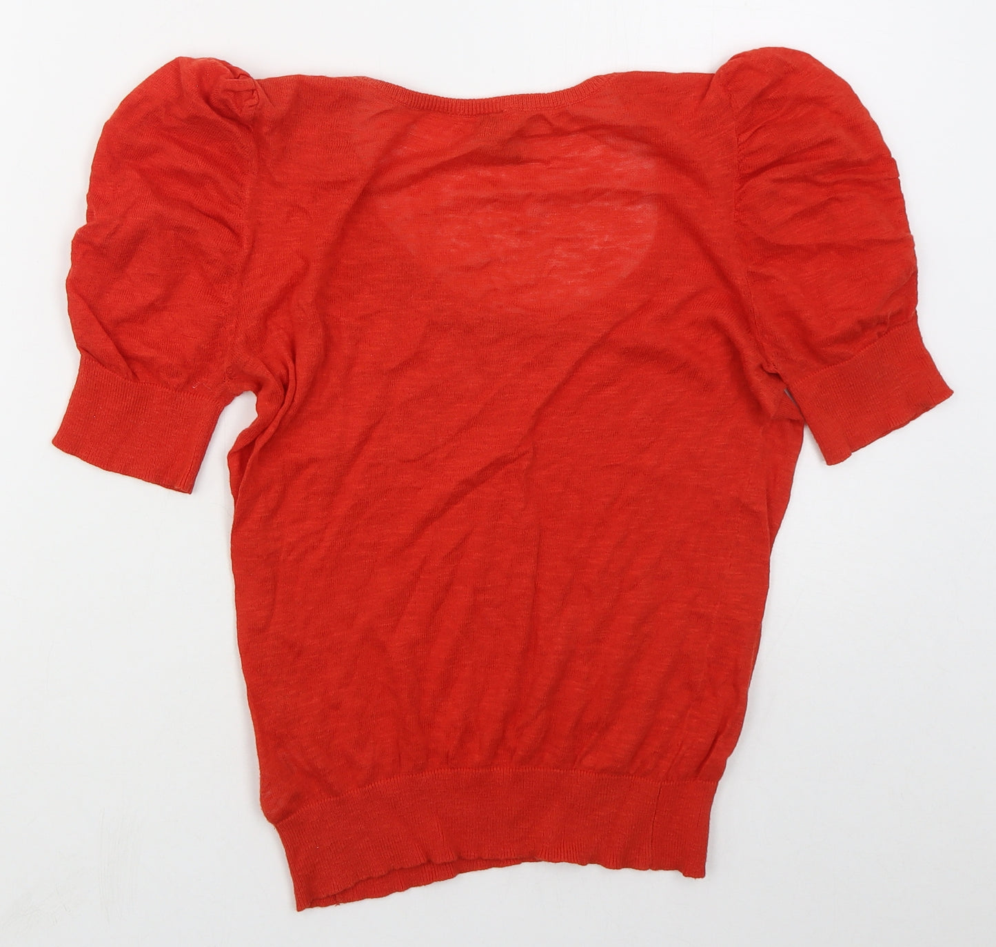 Topshop Womens Red Round Neck  Cotton Pullover Jumper Size 12