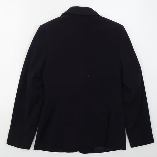 AMARANTO Womens Blue  Polyester Jacket Suit Jacket Size 10
