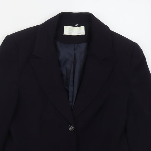 AMARANTO Womens Blue  Polyester Jacket Suit Jacket Size 10