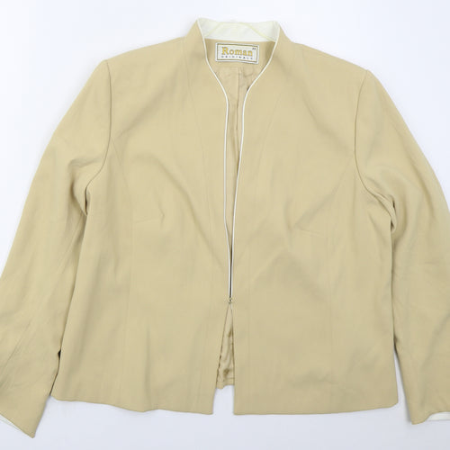 Roman Womens Beige   Jacket  Size 22  Hook & Eye