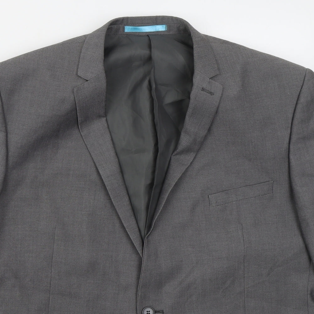Burton Mens Grey  Polyester Jacket Suit Jacket Size 46