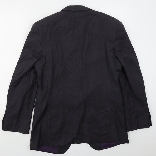 Burton Mens Grey Herringbone Wool Jacket Suit Jacket Size 42