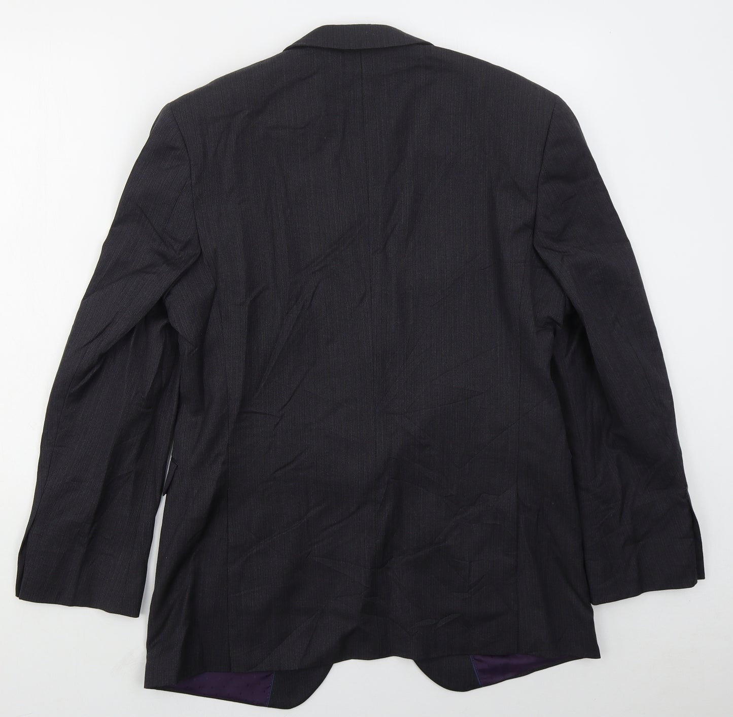 Burton Mens Grey Herringbone Wool Jacket Suit Jacket Size 42