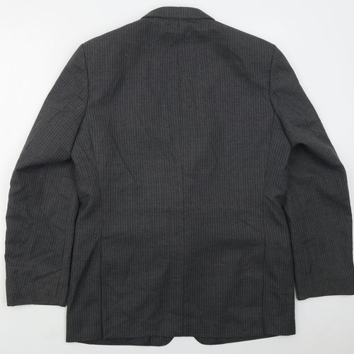 C&A Mens Grey Striped Polyester Jacket Suit Jacket Size 42