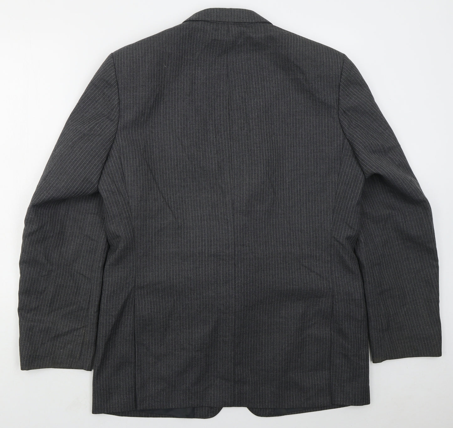 C&A Mens Grey Striped Polyester Jacket Suit Jacket Size 42