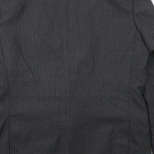 C&A Mens Grey Striped Polyester Jacket Suit Jacket Size 42