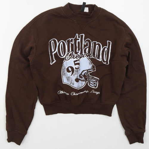 H&M Womens Brown  Cotton Pullover Sweatshirt Size XS  Pullover - Portland Oregon