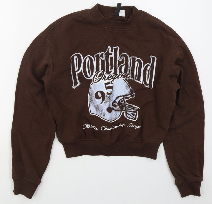 H&M Womens Brown Cotton Pullover Sweatshirt Size XS Pullover - Portland Oregon