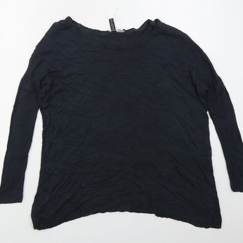 H&M Womens Blue Boat Neck  Viscose Pullover Jumper Size 8