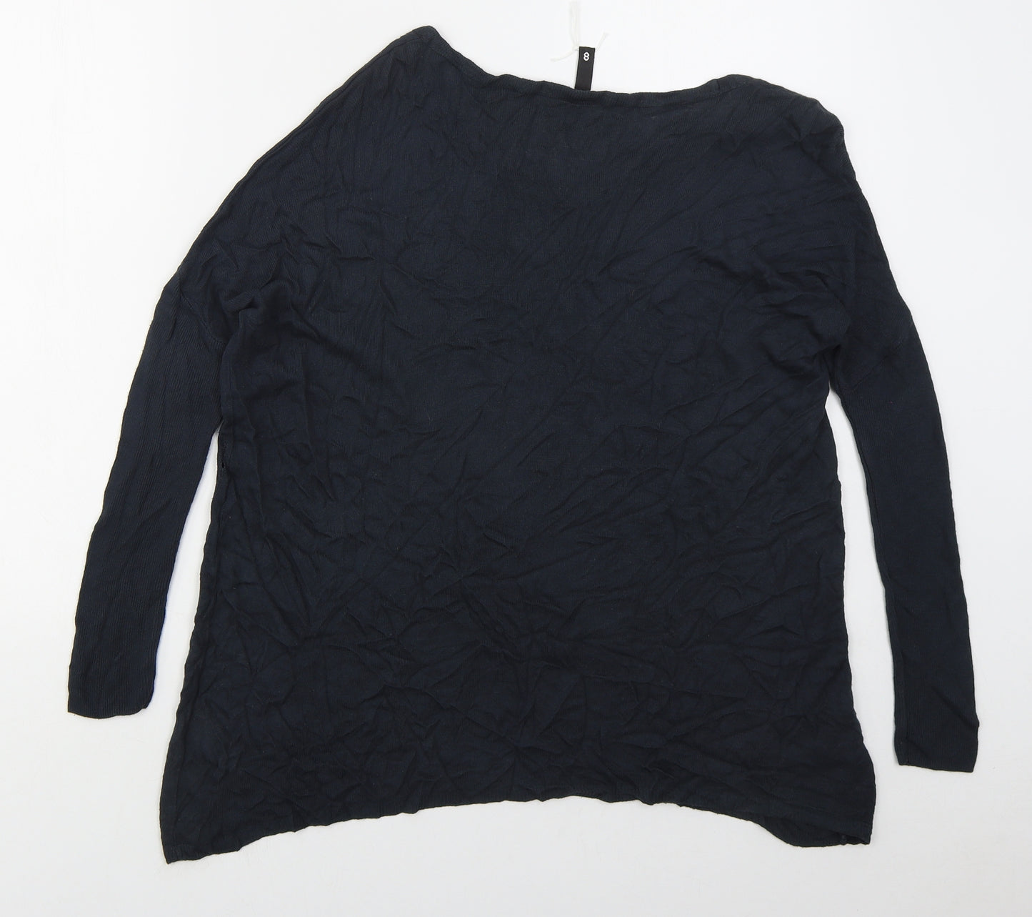 H&M Womens Blue Boat Neck  Viscose Pullover Jumper Size 8