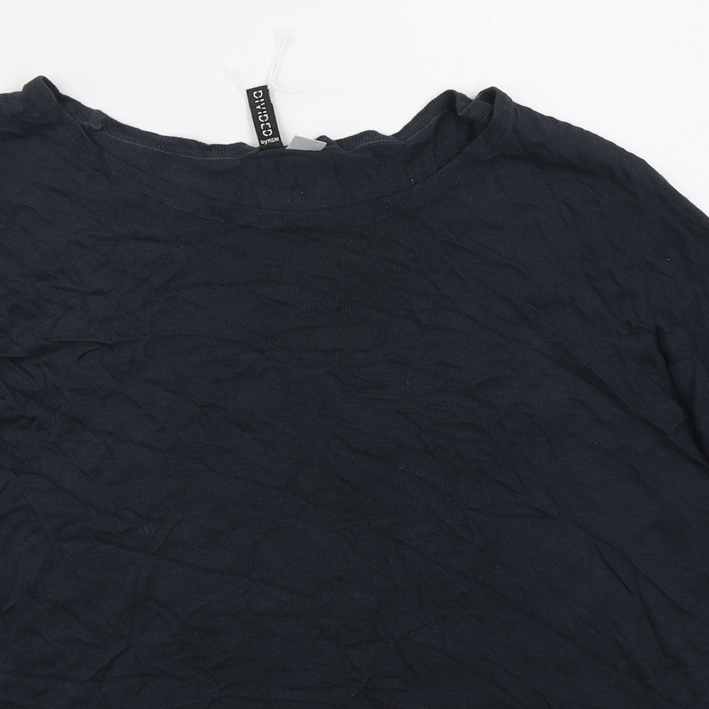 H&M Womens Blue Boat Neck  Viscose Pullover Jumper Size 8
