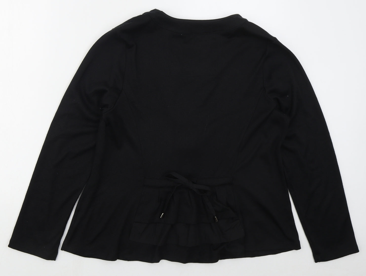 Rush Womens Black V-Neck  Polyester Cardigan Jumper Size 16
