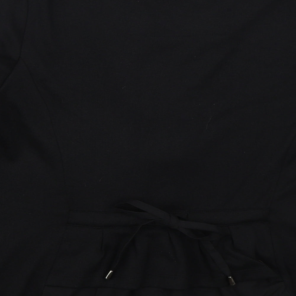 Rush Womens Black V-Neck  Polyester Cardigan Jumper Size 16