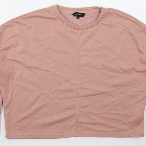 New Look Womens Pink  Cotton Pullover Sweatshirt Size 10  Pullover