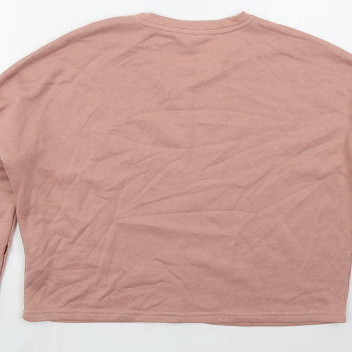 New Look Womens Pink  Cotton Pullover Sweatshirt Size 10  Pullover
