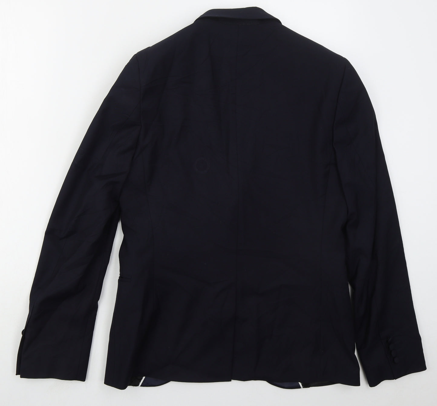 Topman Mens Blue  Polyester Jacket Suit Jacket Size 38