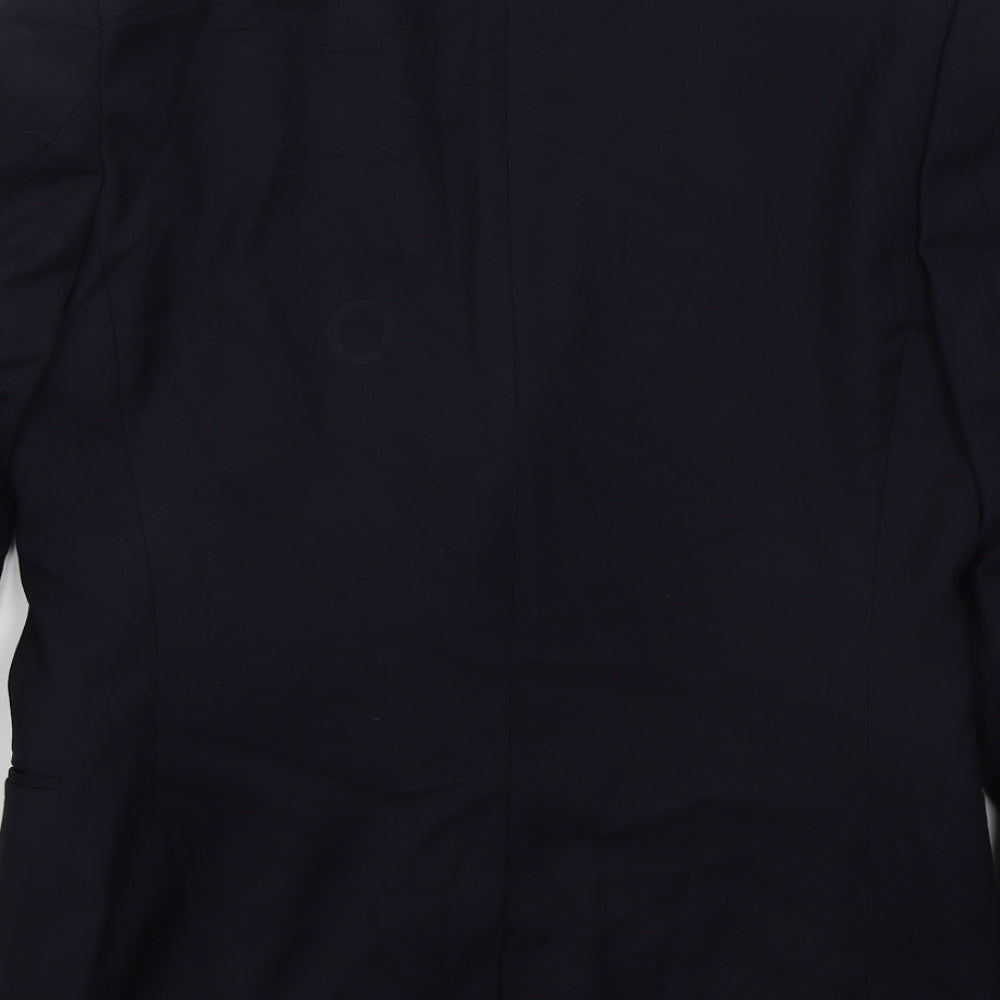 Topman Mens Blue  Polyester Jacket Suit Jacket Size 38