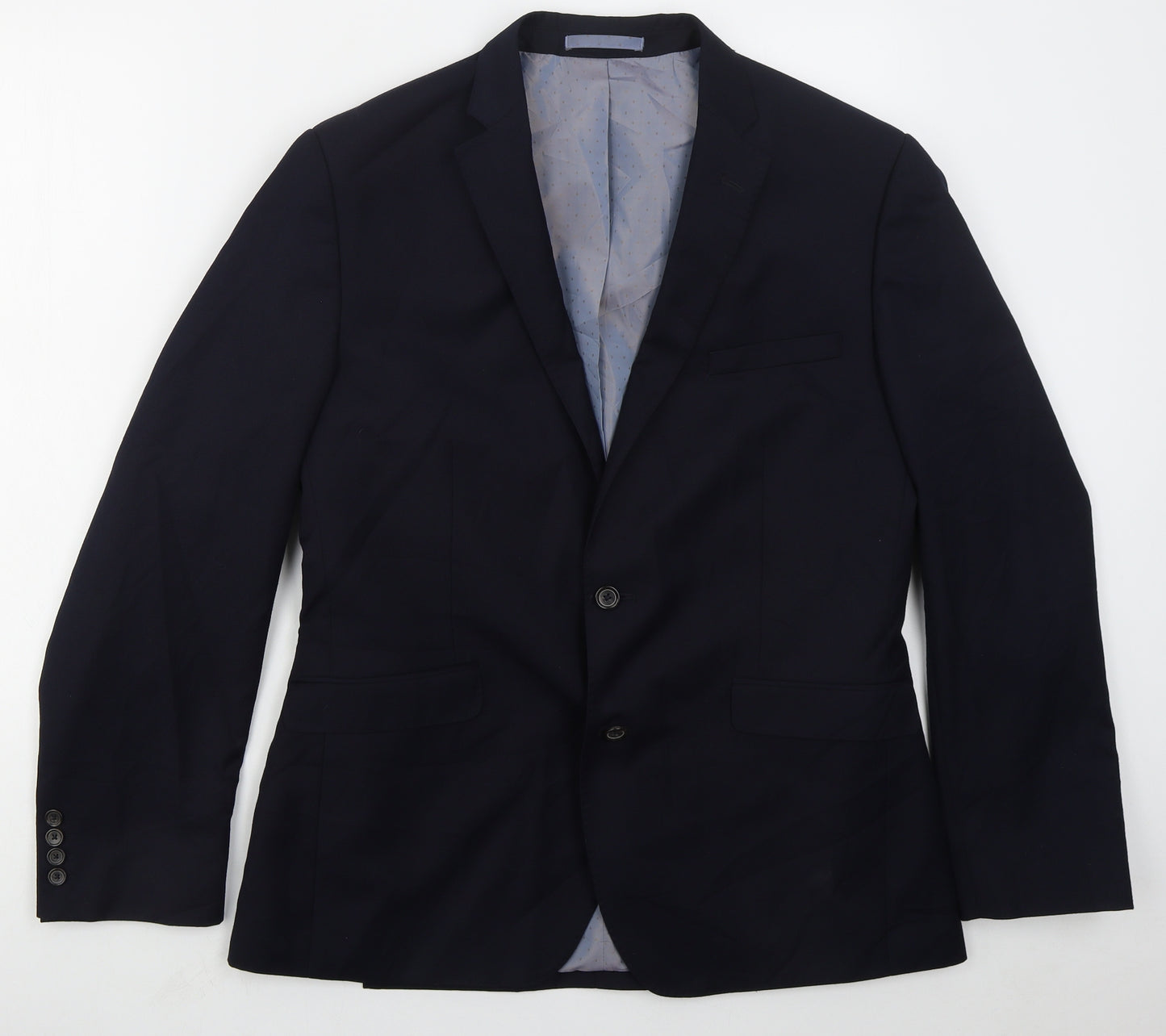 Burton Mens Blue  Polyester Jacket Suit Jacket Size 42